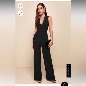 Black cross back jumpsuit